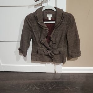 LOFT  Brown Plaid Jacket